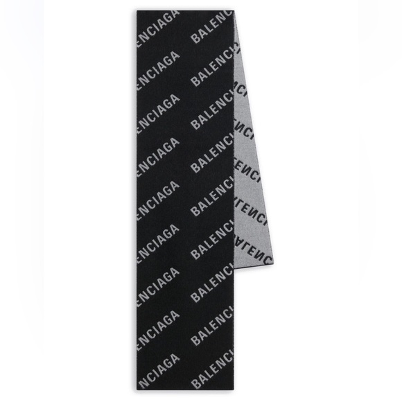 WOMEN'S ALLOVER LOGO SCARF IN BLACK - Picture 1 of 1